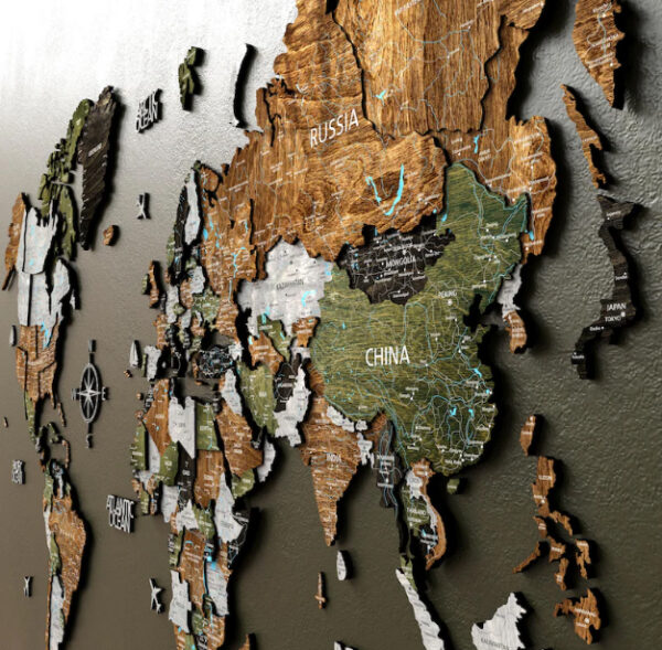 Wood World Mapp Wall
