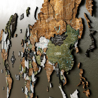 Wood World Mapp Wall