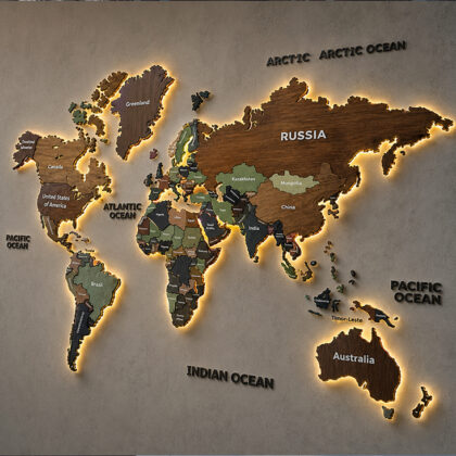 Wood World Mapp Wall