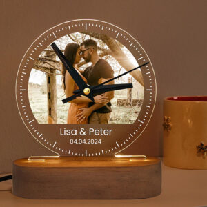 Personalized Clock table Light