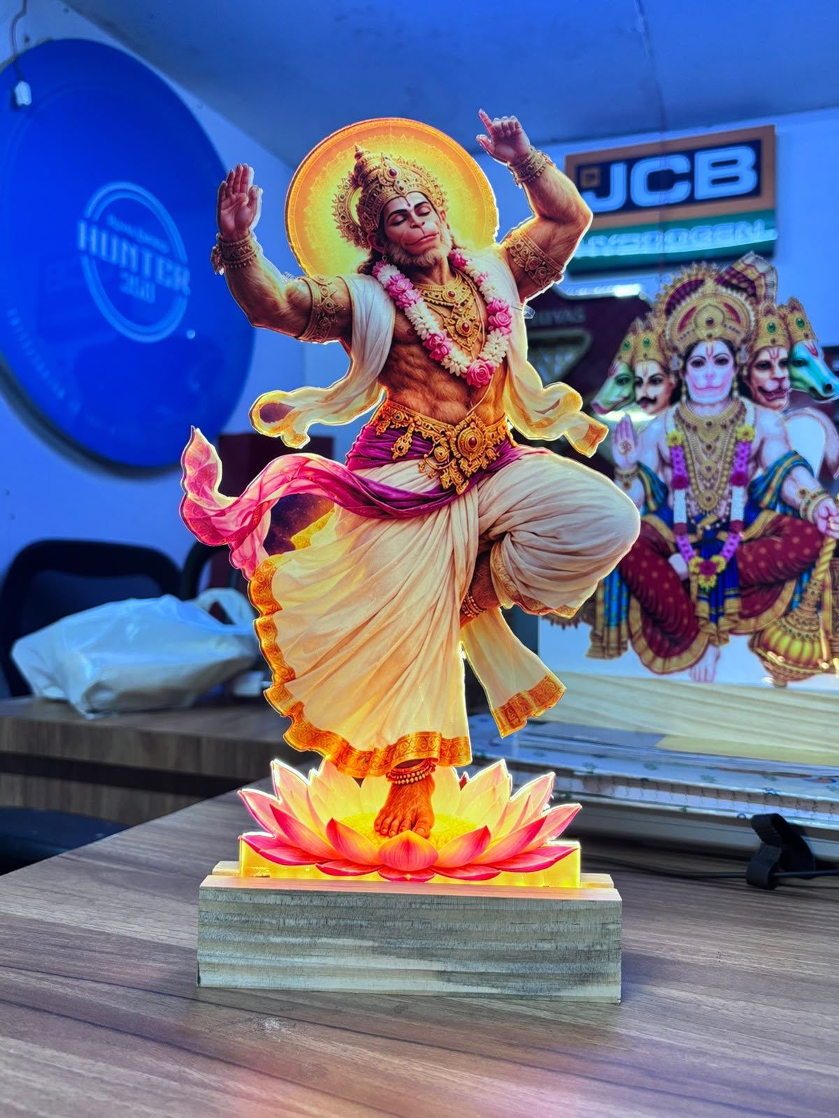 Lord Hanuman Ji Lotus Base LED Lamp