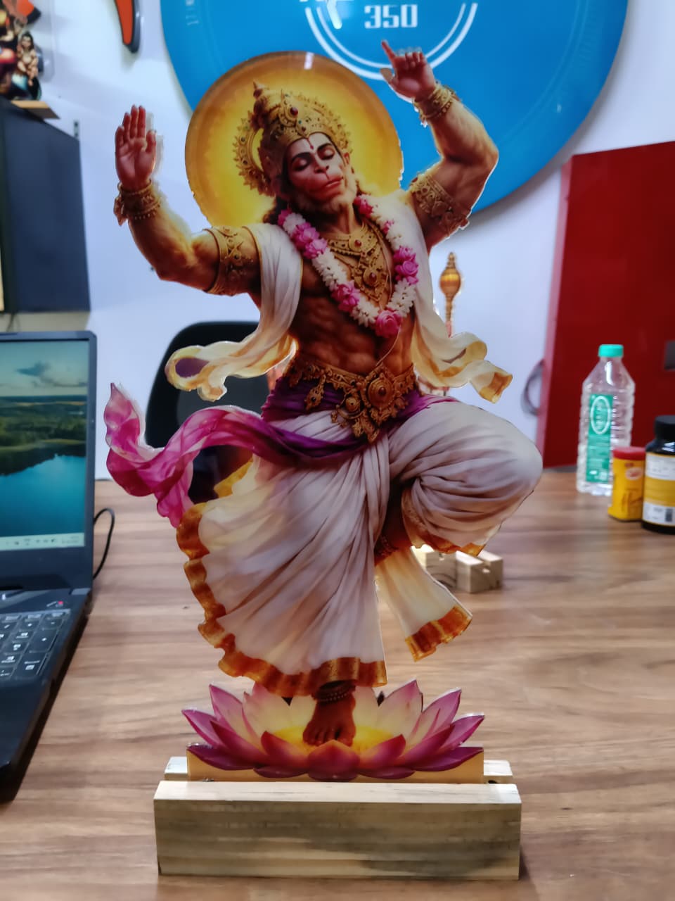 Lord Hanuman Ji Lotus Base LED Lamp - Image 5
